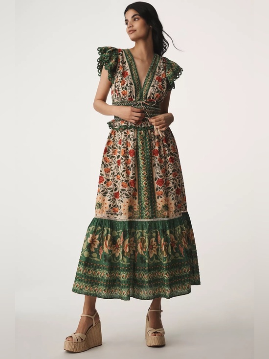 FARM Rio Dresses & Skirts - Farm Rio Garden Tapestry V-Neck Maxi Dress